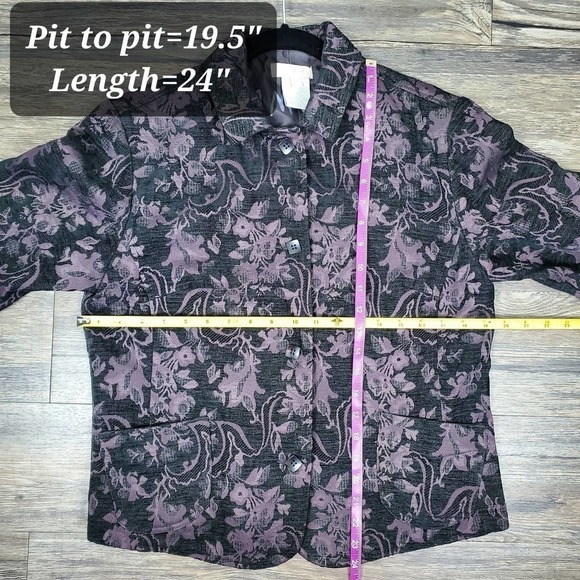 FDJ French Dressing Blazer Floral Jacquard Collared Button Closure Coat - Picture 9 of 12